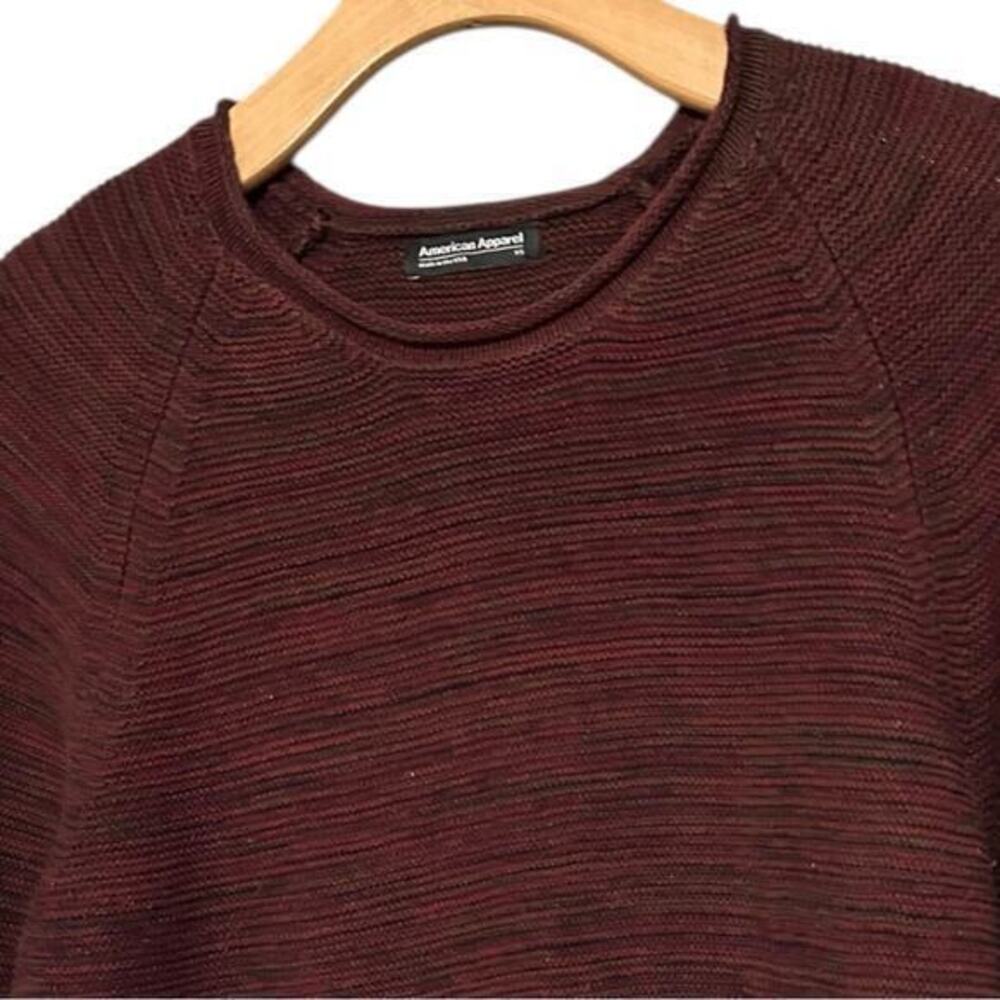 American Apparel Vintage Womens Size XS Burgundy Maroon Marled Roll Neck Sweater